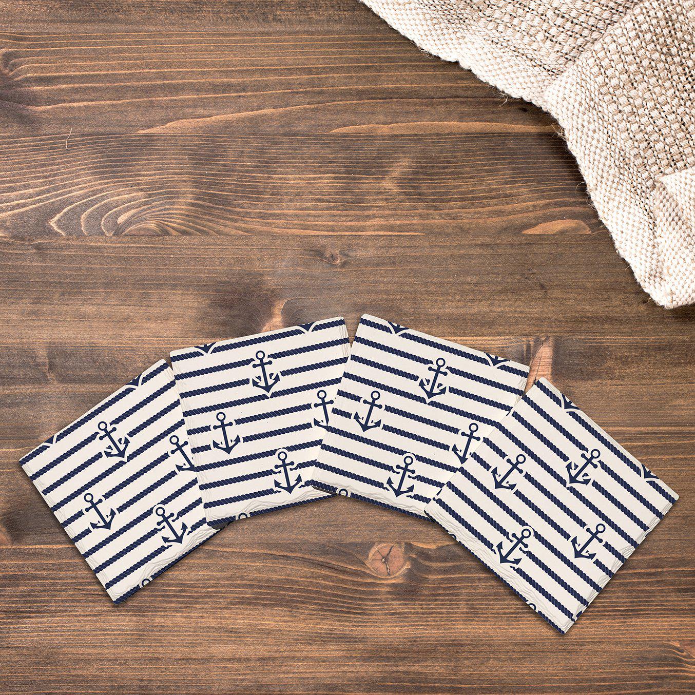 Anchor Pattern | Drink Coaster Set