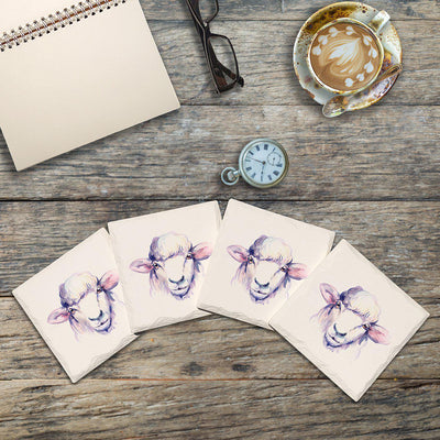 Pretty Sheep | Drink Coaster Set