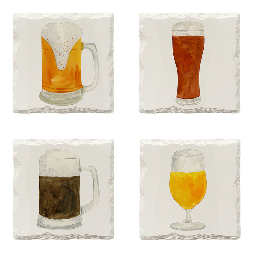 Beer Mug Variety Pack | Drink Coaster Set | Watercolor