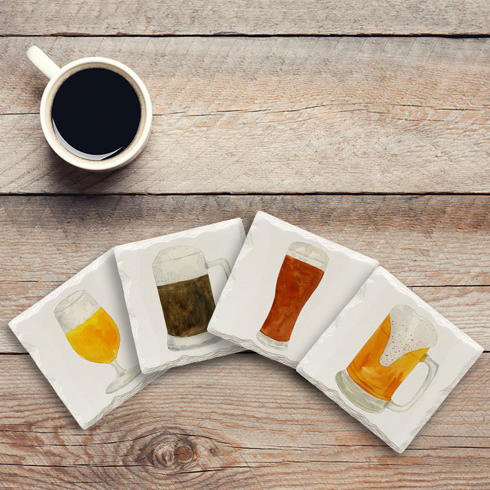 Beer Mug Variety Pack | Drink Coaster Set | Watercolor