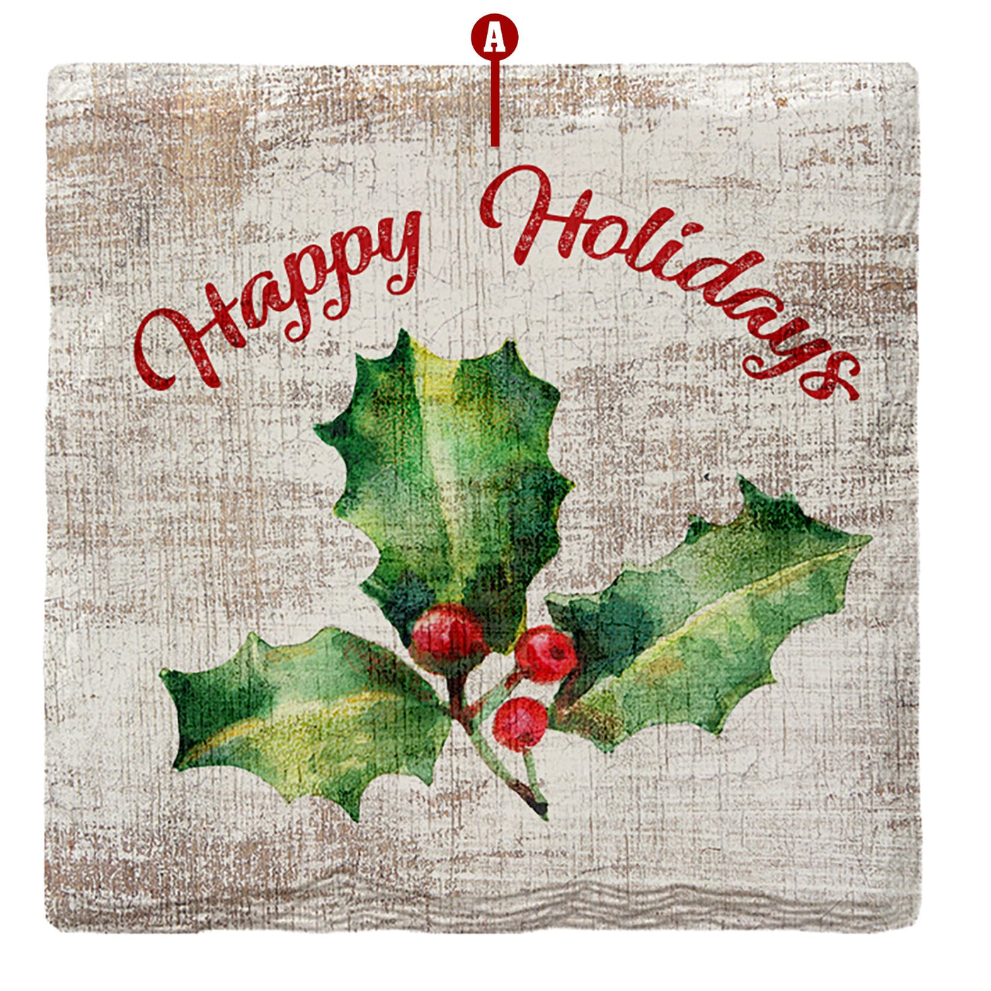 Customizable Holiday Christmas Holly | Drink Coaster Set