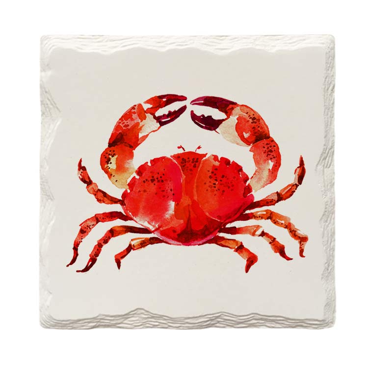 Watercolor Dungeness Crab | Drink Coaster Set