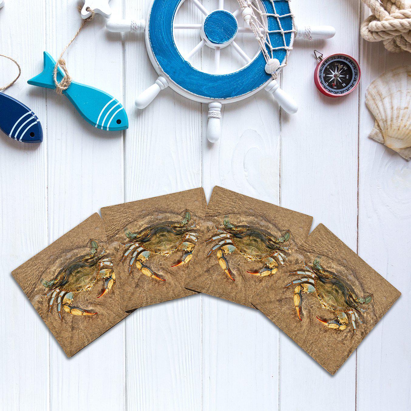 Blue Crab Beach | Drink Coaster Set