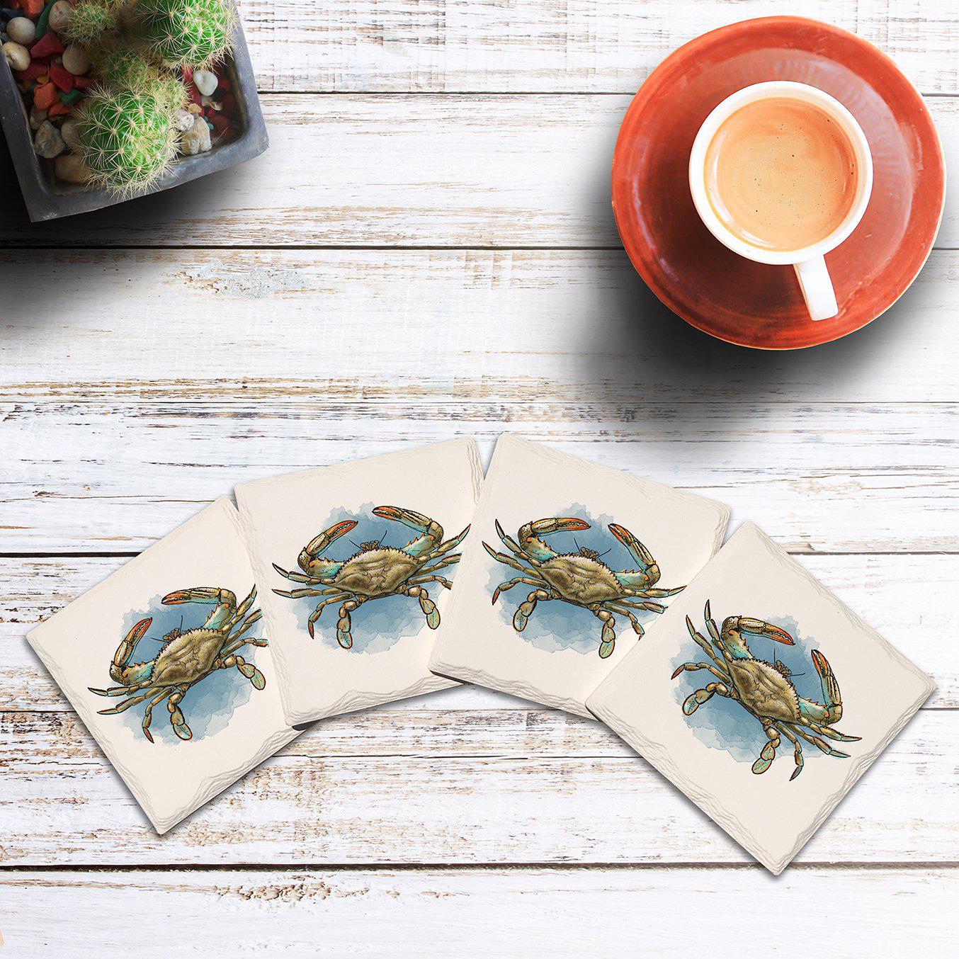 Cute Blue Crab | Drink Coaster Set