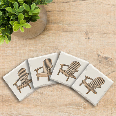 Adirondack Chair Doodle | Drink Coaster Set | Hand Drawn