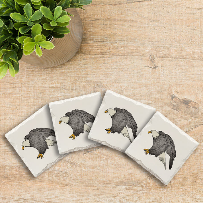 Eagle Doodle | Drink Coaster Set | Hand Drawn