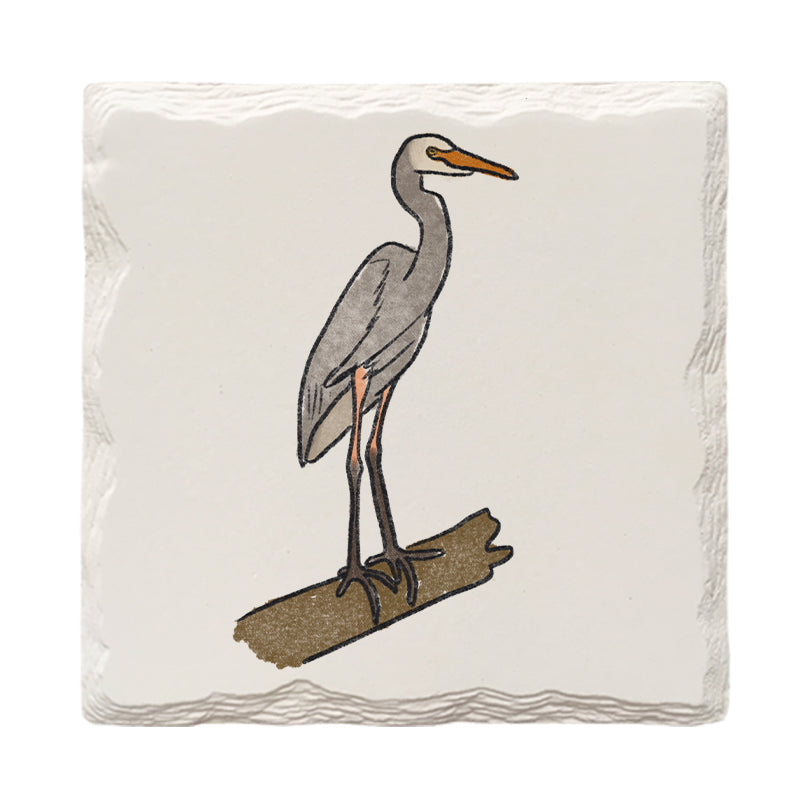 Heron Doodle | Drink Coaster Set | Hand Drawn