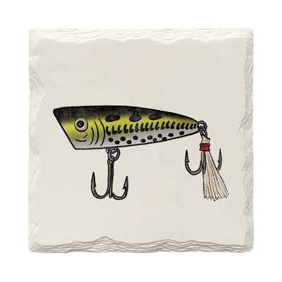 Cute Bass Lures Variety Pack Doodle | Drink Coaster Set | Hand Drawn