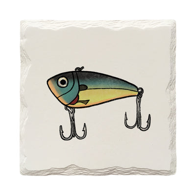 Cute Bass Lures Variety Pack Doodle | Drink Coaster Set | Hand Drawn