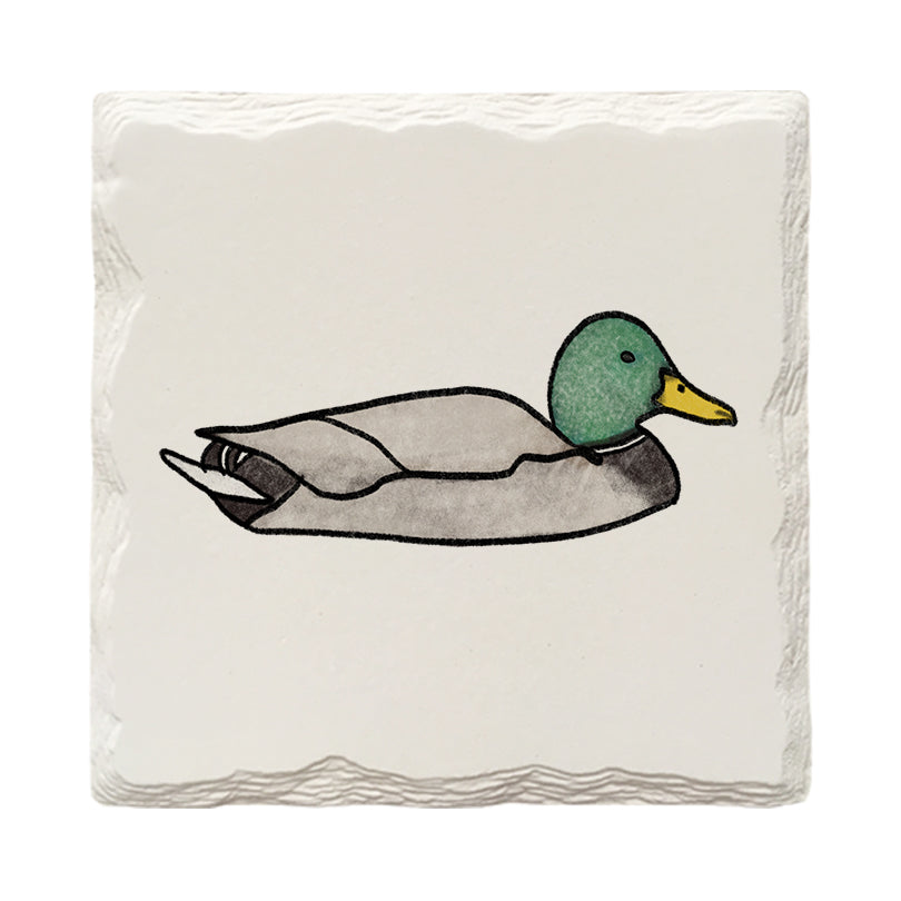 Mallard Duck Doodle | Drink Coaster Set | Hand Drawn