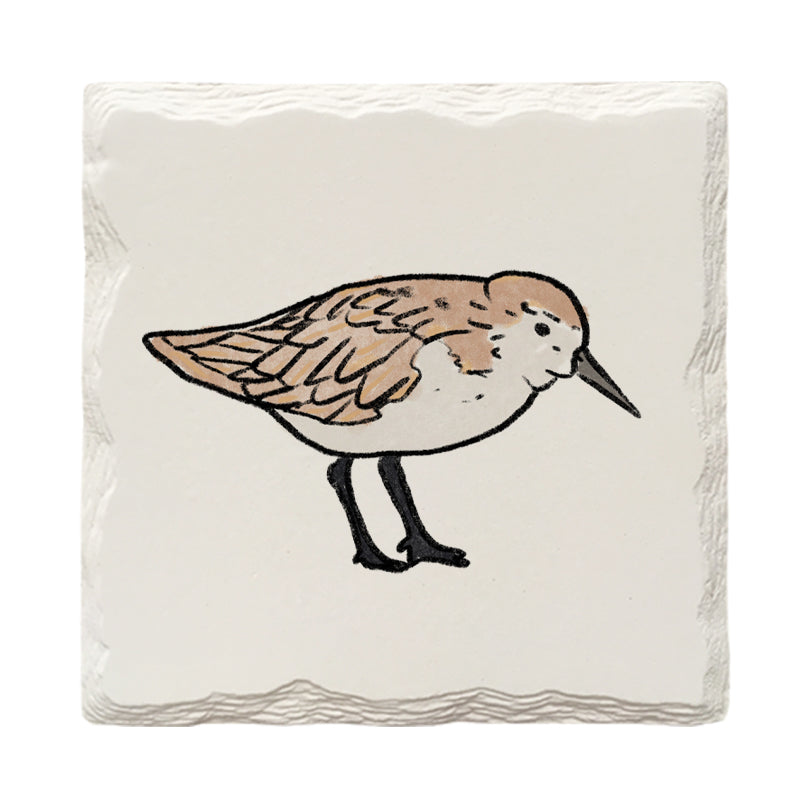 Sand Piper Doodle | Drink Coaster Set | Hand Drawn