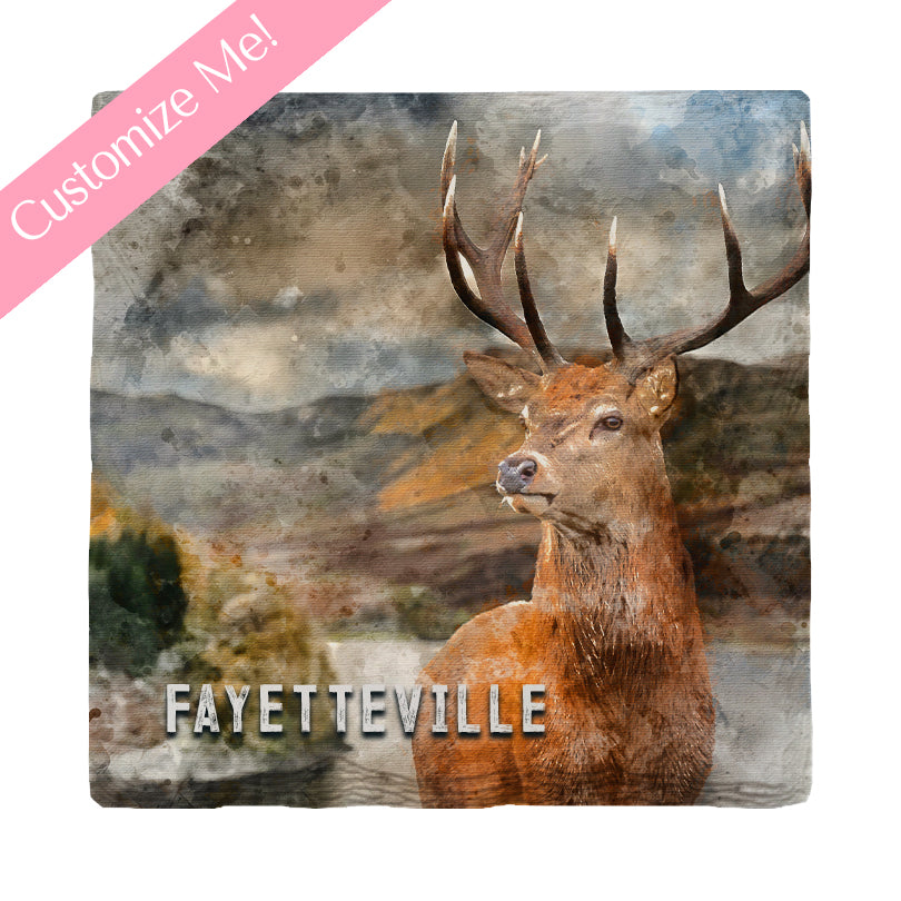 Customizable Mountain Deer | Drink Coaster Set