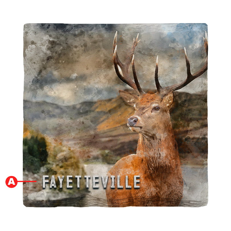 Customizable Mountain Deer | Drink Coaster Set