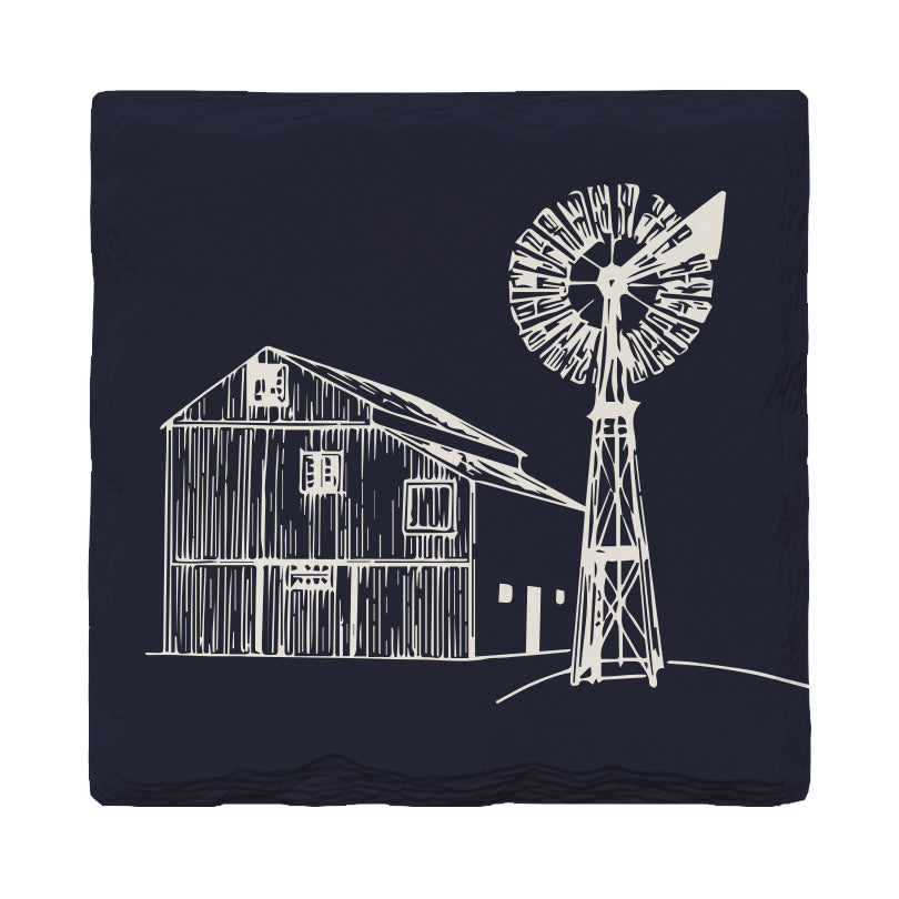 Navy Windmill | Drink Coaster Set