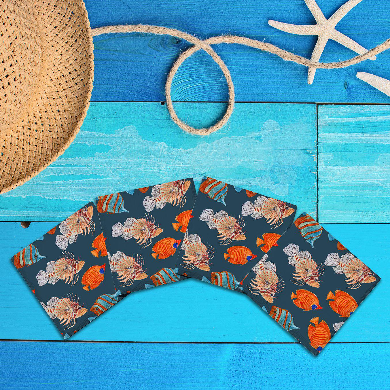 Reef Fish Pattern | Drink Coaster Set