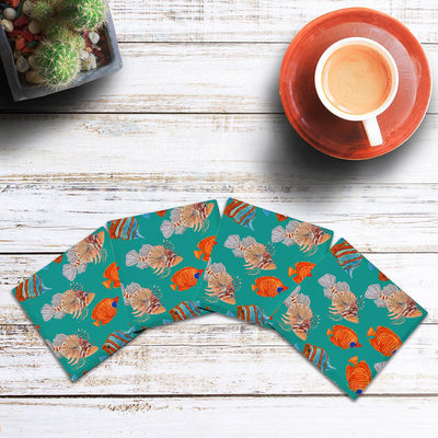 Teal Reef Fish | Drink Coaster Set