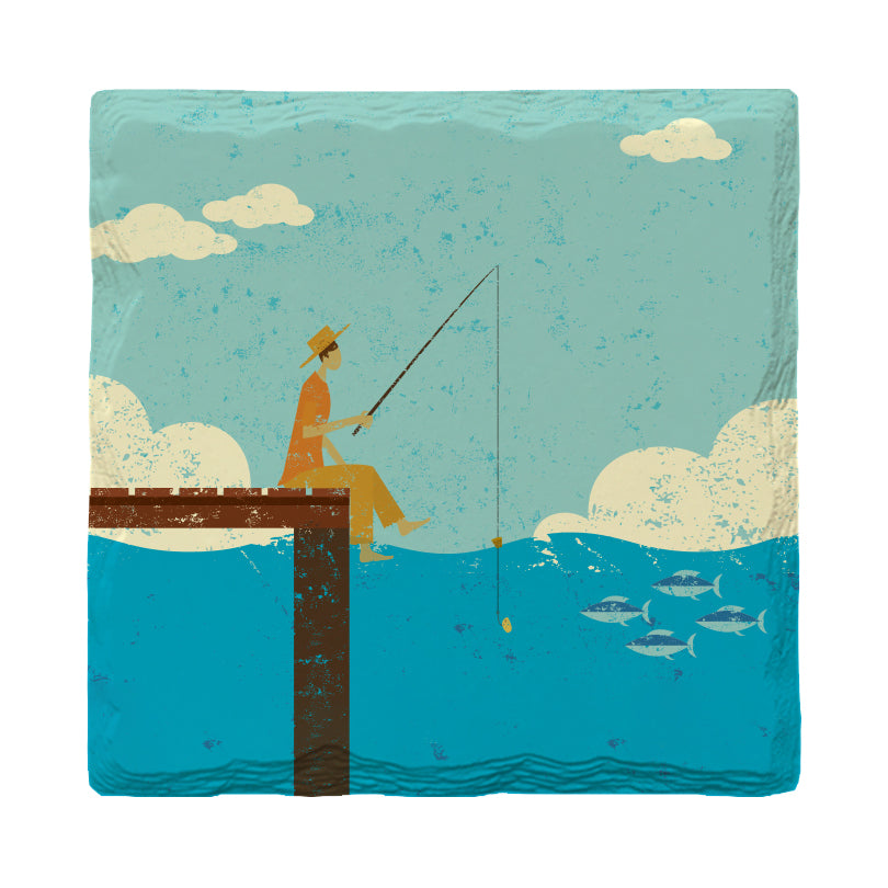 Whimsy Dock Fishing | Drink Coaster Set