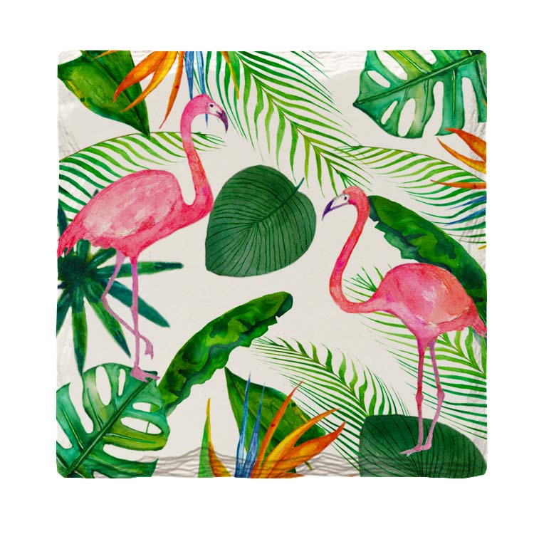 Tropical Flamingos | Drink Coaster Set