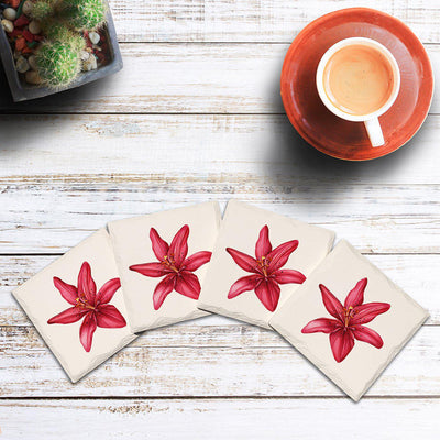 Lily Flower | Drink Coaster Set