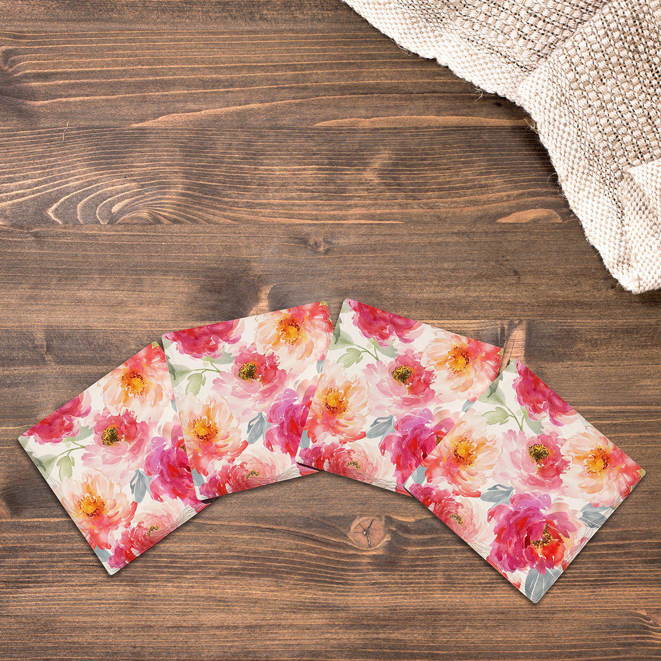 Watercolor Flowers | Drink Coaster Set