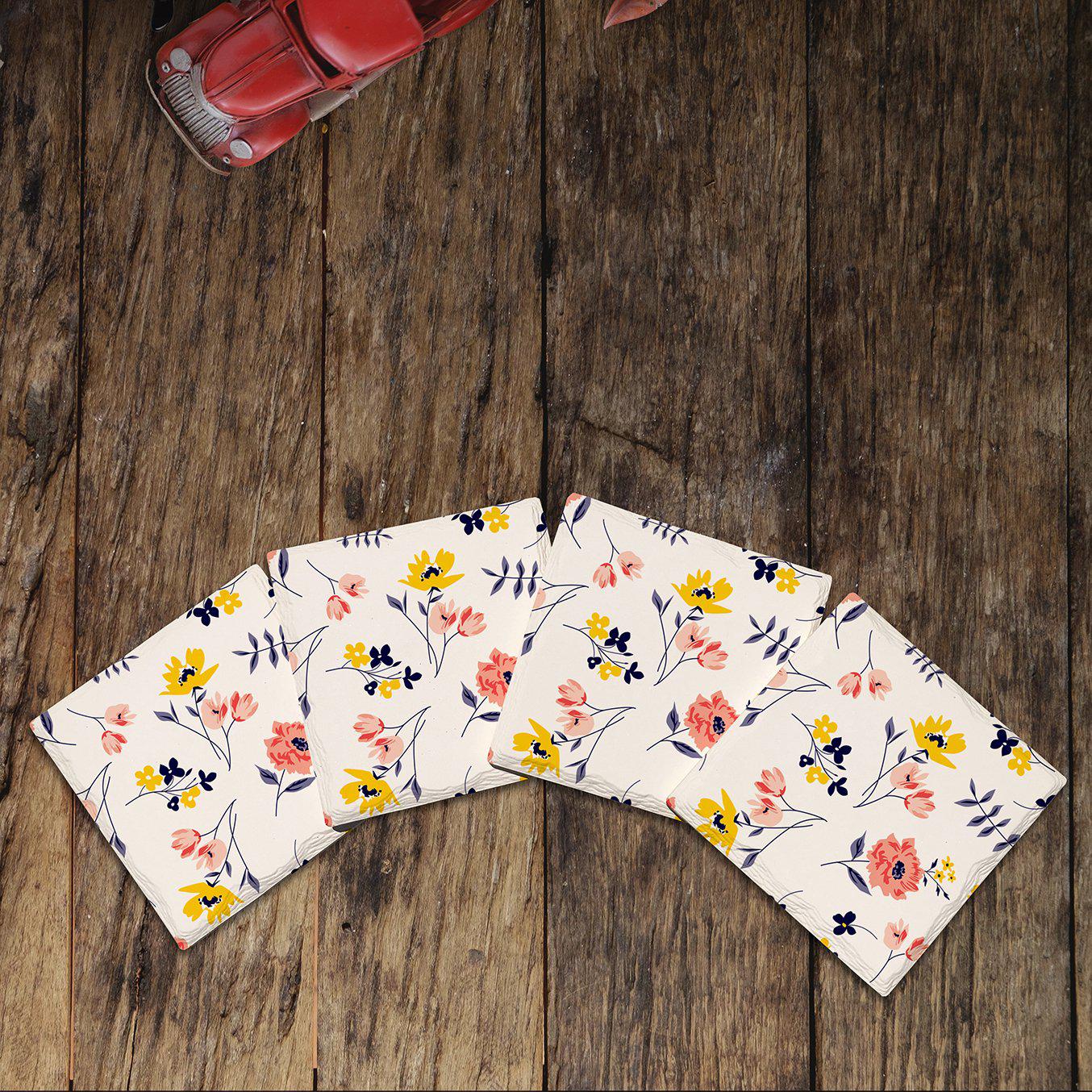 Flower Pattern | Drink Coaster Set