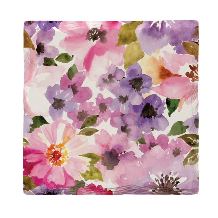 Purple & Pink Flowers | Drink Coaster Set