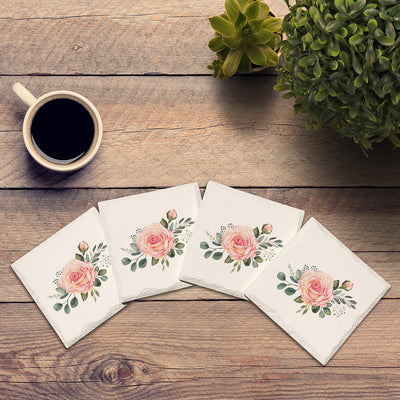 Pink Rose | Drink Coaster Set