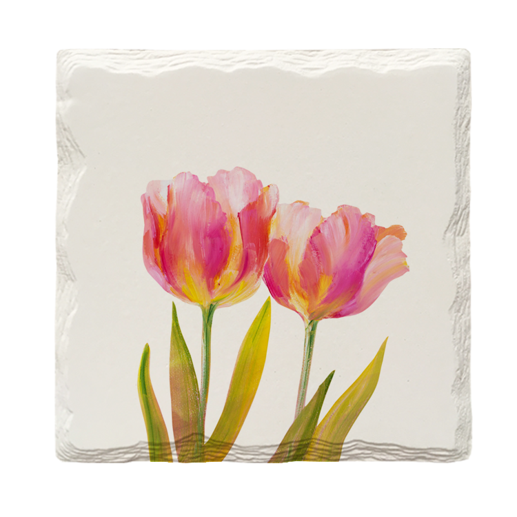 A Pair of Tulips Coasters | Drink Coaster Set