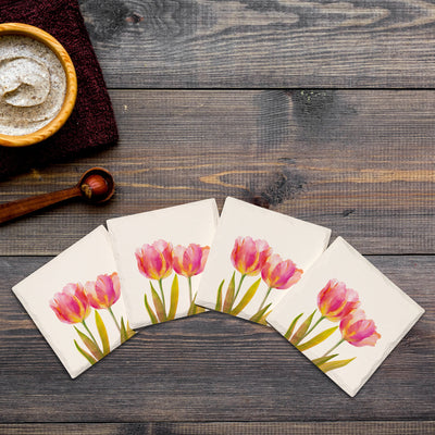 A Pair of Tulips Coasters | Drink Coaster Set