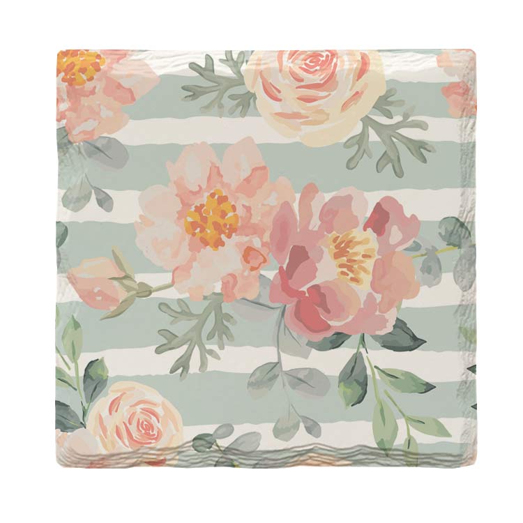 Floral Wallpaper Pattern | Drink Coaster Set