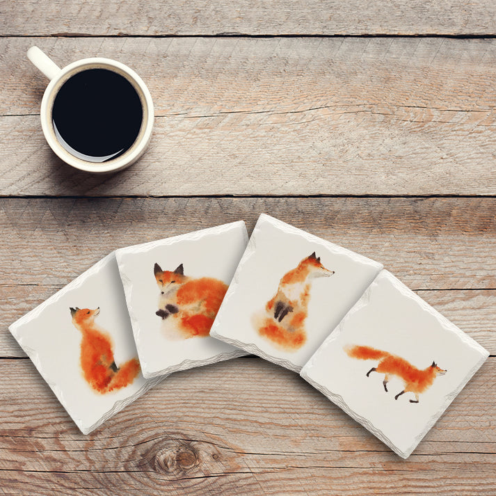 Watercolor Foxes Variety Pack | Drink Coaster Set