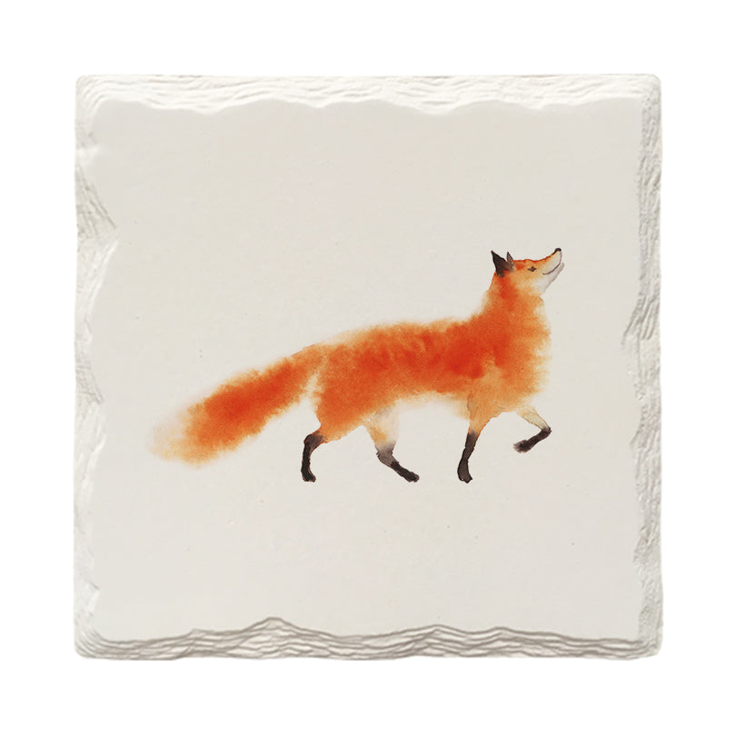 Prancing Fox | Drink Coaster Set | Watercolor