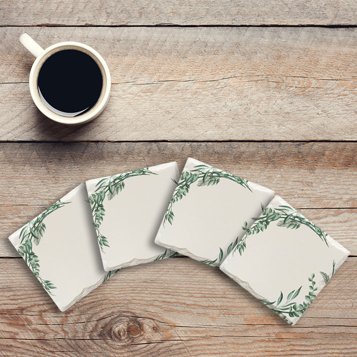 Greenery Border | Drink Coaster Set