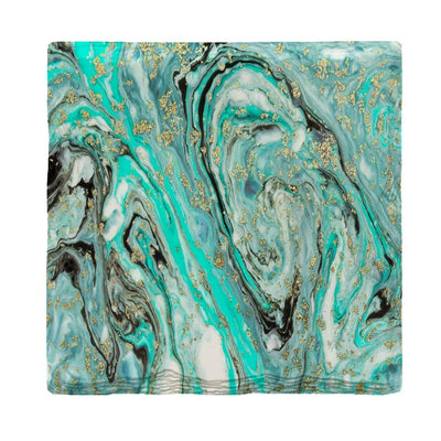 Teal Marbling-Mill Wood Art