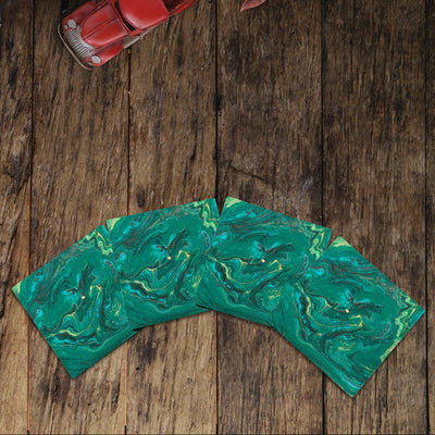 Tree Tops Green Marbling | Drink Coaster Set