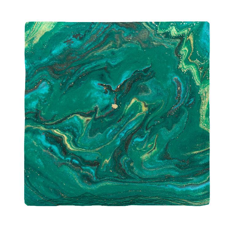 Tree Tops Green Marbling | Drink Coaster Set