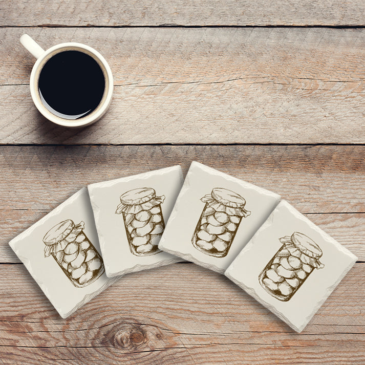 Farmhouse Pickling Beet Jar | Drink Coaster Set