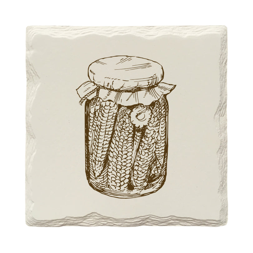 Farmhouse Pickling Corn Jar | Drink Coaster Set