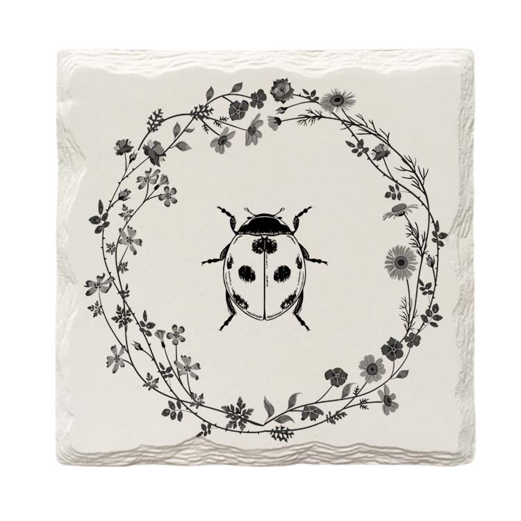 Farmhouse Ladybug | Drink Coaster Set