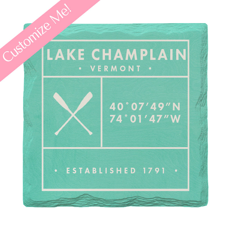 Customizable Coastal Teal Fun Facts | Drink Coasters Set