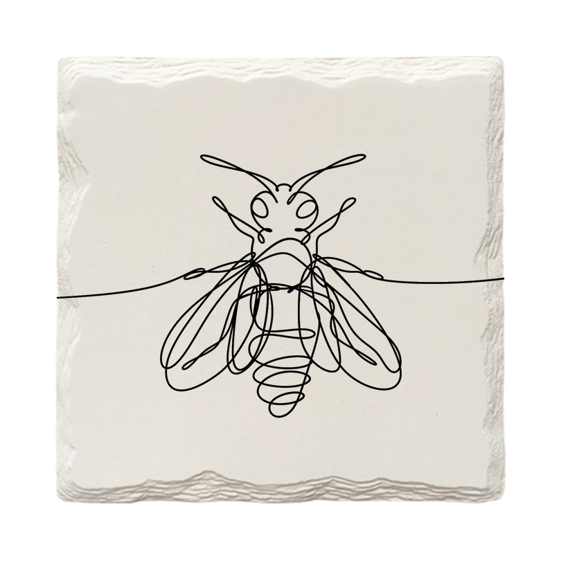 Honey Bee Line Drawing | Drink Coaster Set