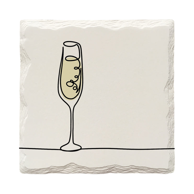 Champagne Party Line Drawing Drawing Variety Pack | Drink Coaster Set | Color