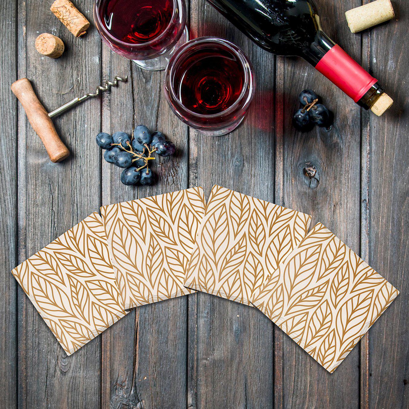 Leaf Pattern | Drink Coaster Set