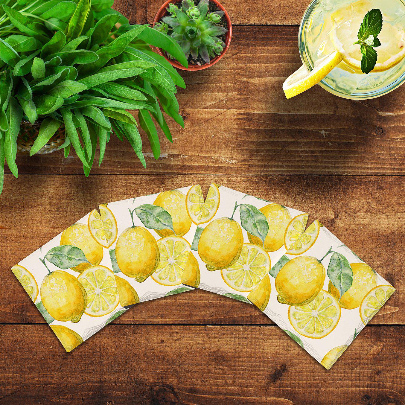 Lemon Pattern | Drink Coaster Set