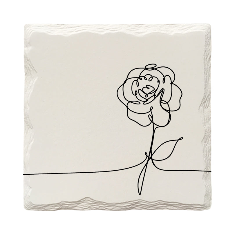 Flowers Line Drawing Variety Pack | Drink Coaster Set