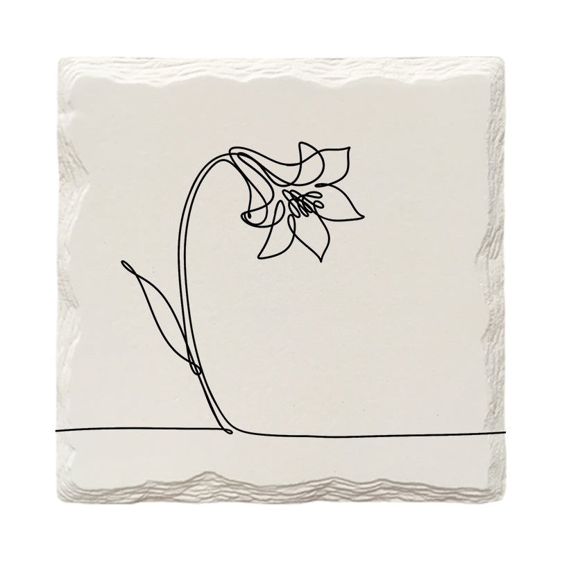 Flowers Line Drawing Variety Pack | Drink Coaster Set