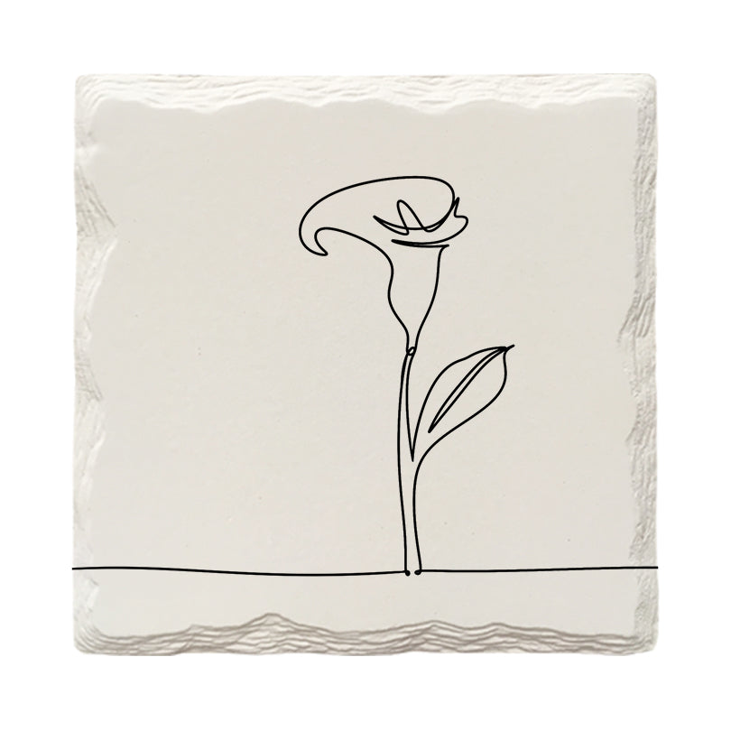 Flowers Line Drawing Variety Pack | Drink Coaster Set