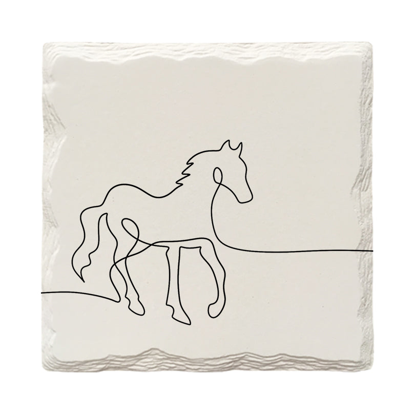 Happy Horse Line Drawing | Drink Coaster Set