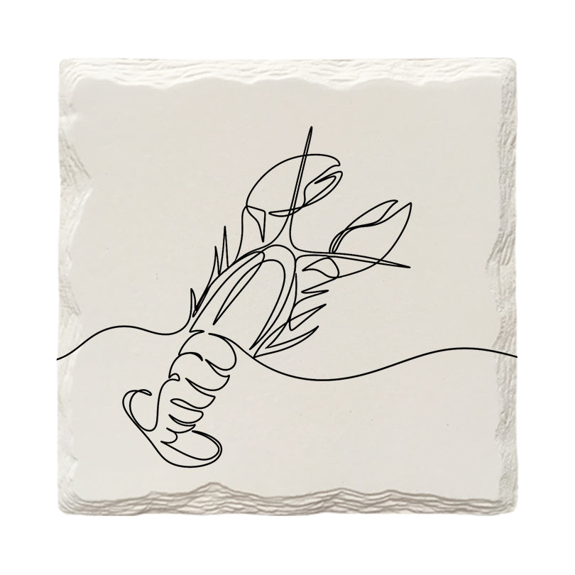 Lovely Lobster Line Drawing | Drink Coaster Set