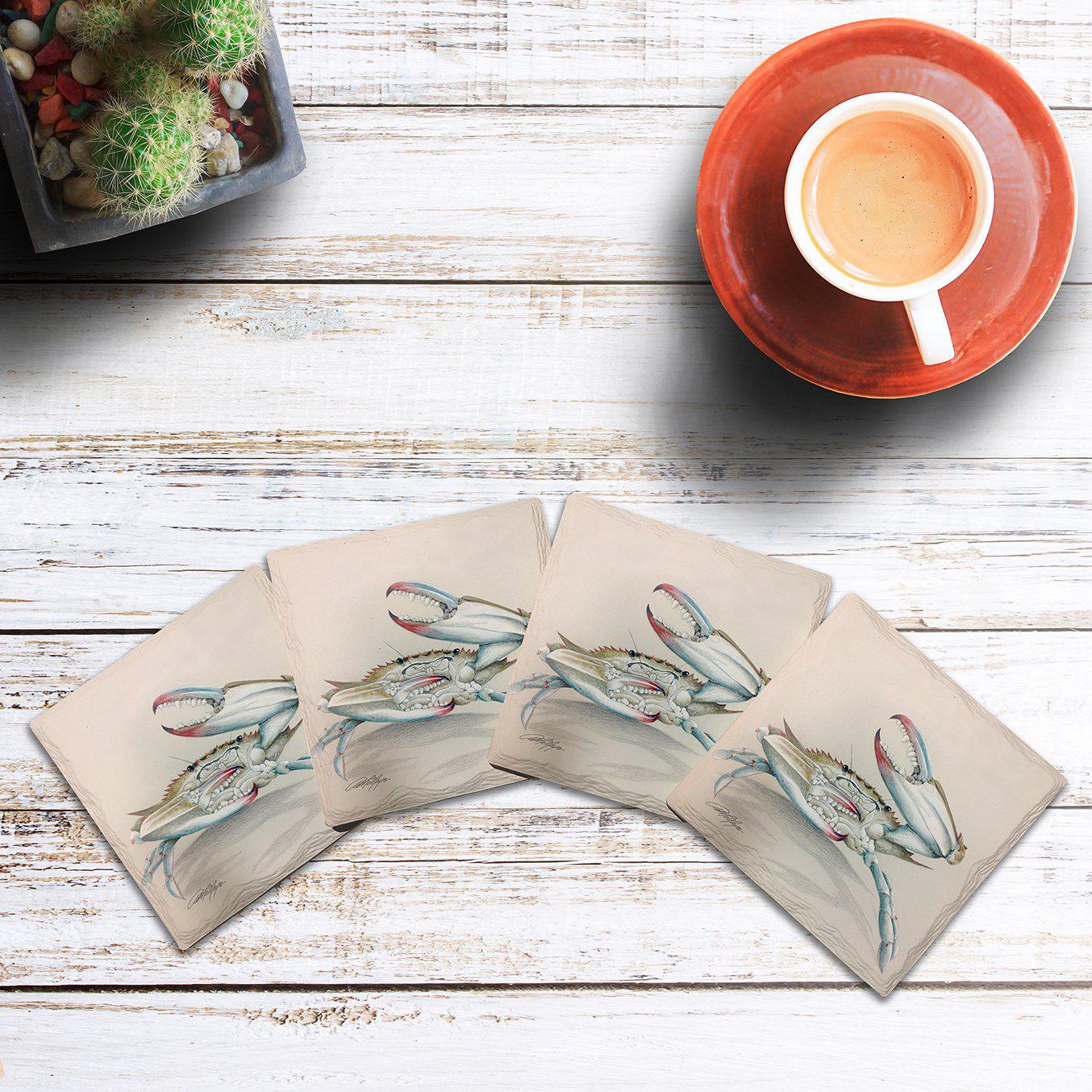 Happy Crab | Drink Coaster Set | Artist: Art Lamay